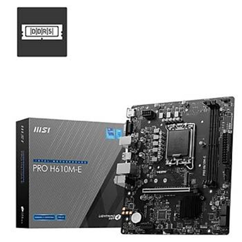 MSIMSI MB PRO H610M-E SOKET 1700 DDR5 5600MHZ(OC) HDMI VGA M.2 USB3.2 1x 1G LAN mATX4711377125147