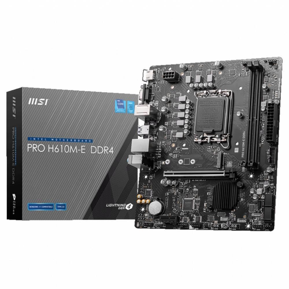 MSIMsı Pro H610M-E 3200MHz DDR4 Soket 1700 M.2 HDMI VGA mATX Anakart4711377002660