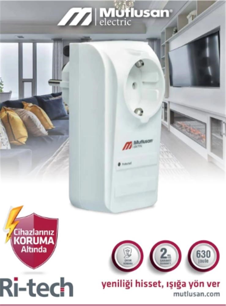 MUTLUSANMutlusan Tekli Şok Korumalı  Priz (001 888 100004 00 00)8699430502622
