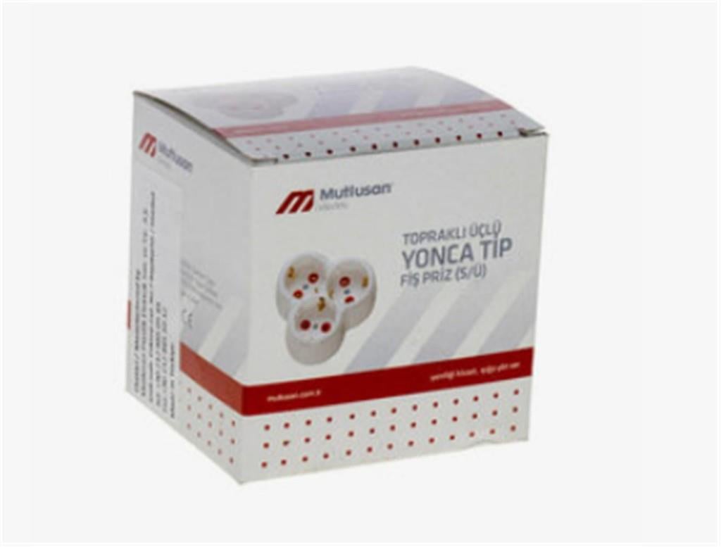MUTLUSANMutlusan Topraklı Beyaz 3lü Fiş,Priz (Yonca Tip) 001 170 033002 00 008699430143788