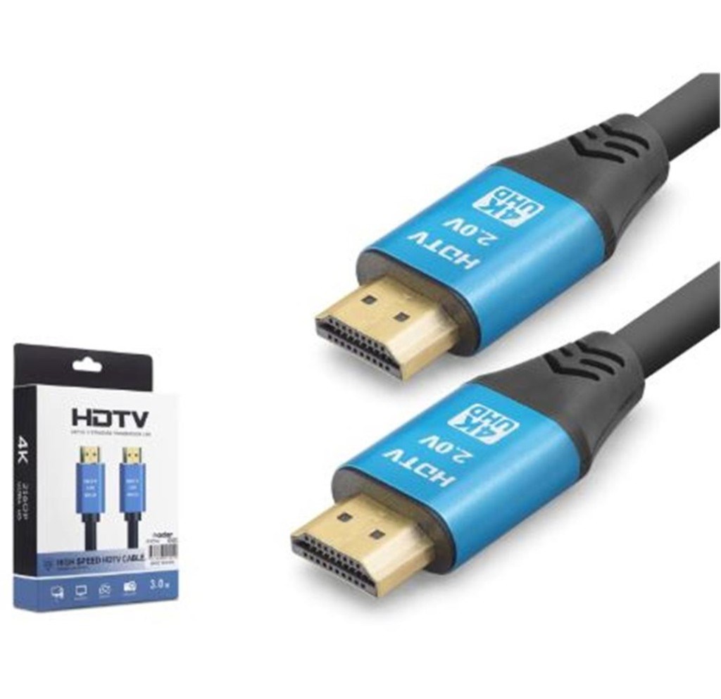 HADRONNODAR ND4051 HDMI 2.0 Kablo 4K 60 Hz OD 8.0 mm 3 m Siyah Mavi8684886040514