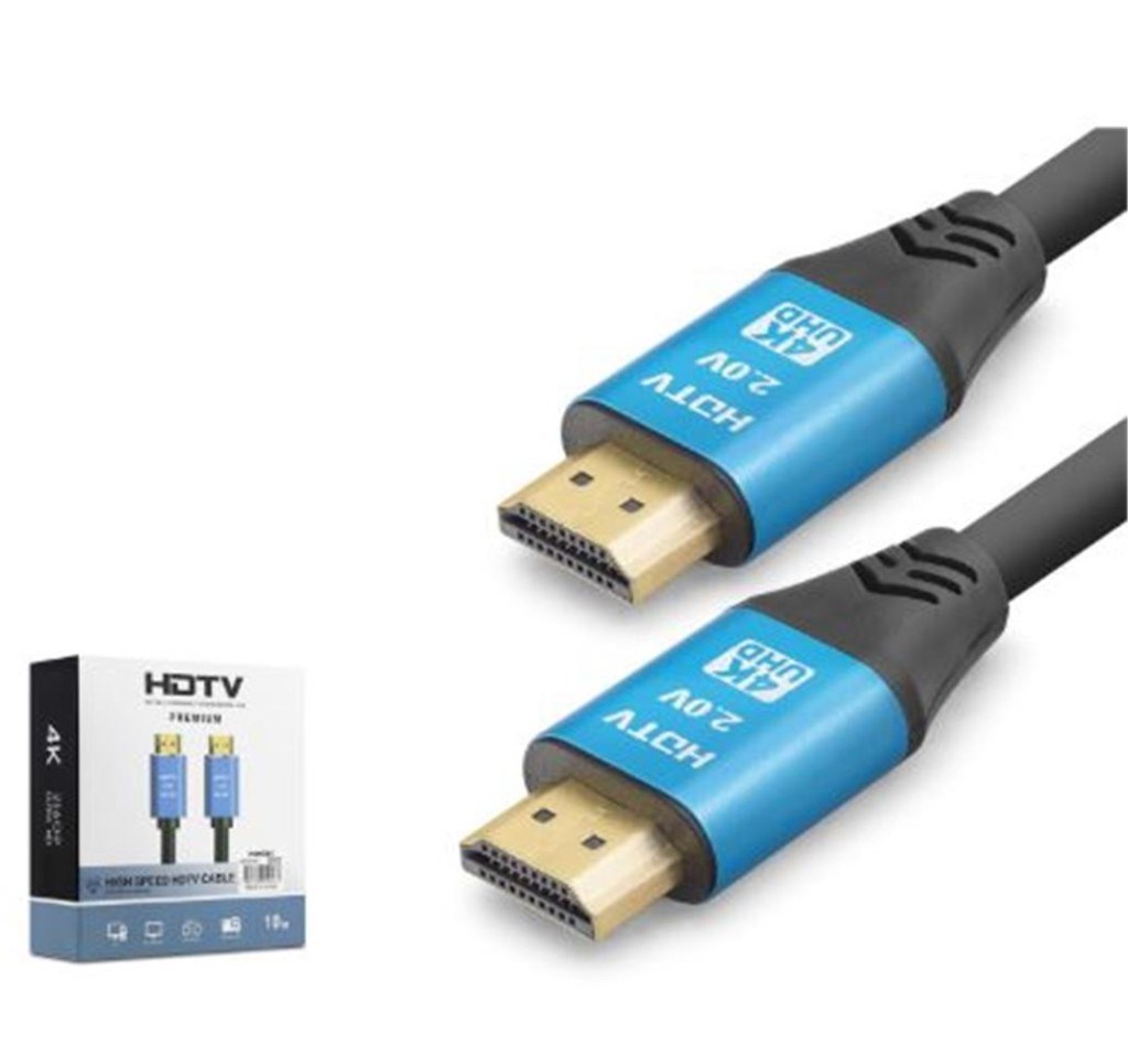 HADRONNODAR ND4053 HDMI 2.0 Kablo 4K 60 Hz OD 8.0 mm 10 m Siyah Mavi8684886040538
