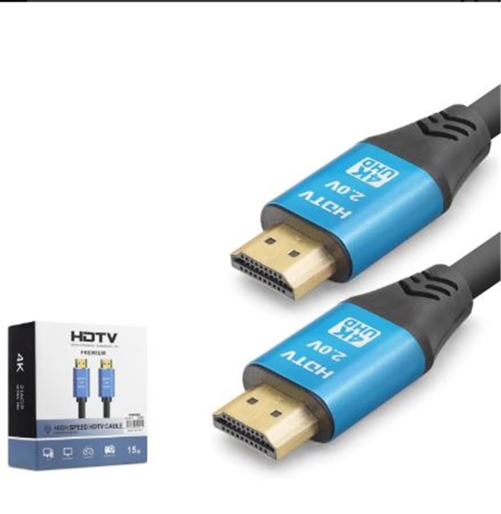 HADRONNODAR ND4054 HDMI 2.0 Kablo 4K 60 Hz OD 8.0 mm 15 m Siyah Mavi8684886040545