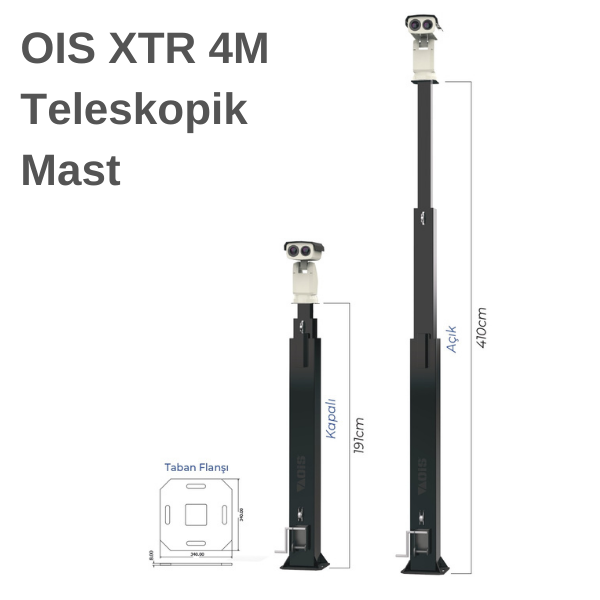 OİSOIS XTR 4M Teleskopik Mast Kamera Direği (Çelik)ME-XTR 4M