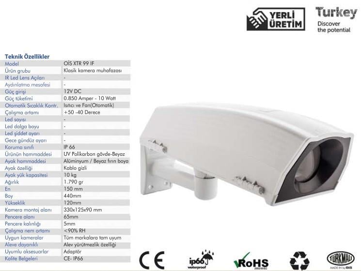 OİSOiS XTR 99 IF Isıtıcı-Fanlı Kamera MuhafazasıME-XTR99 IF
