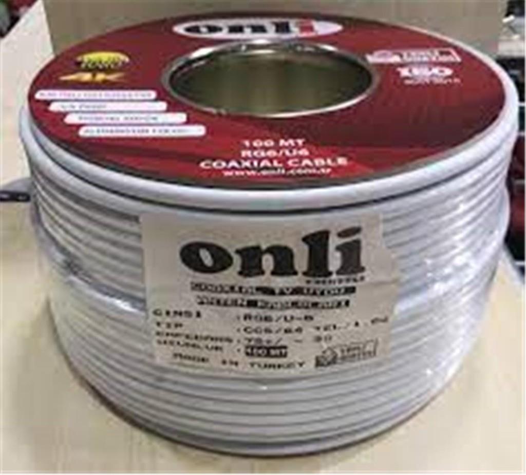 ONLİOnli ON-8001 RG6-U6 80 Tel 1,02 CCS-AL 100 metre Anten Uydu Kablosu8683835190157