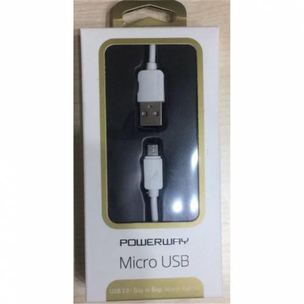 POWERWAYPowerway Sm03 2.A 1mt Usb Micro Şarj Kablo Kutulu Usb 2.0 Hızlı Şarj8699931320114