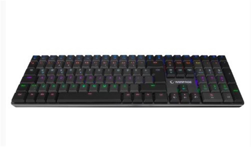 RAMPAGERampage GRANITE PRO Siyah-Gri Low Profile BLUE SWITCH Q Rainbow Mekanik Gaming Oyuncu Klavye8680096131325