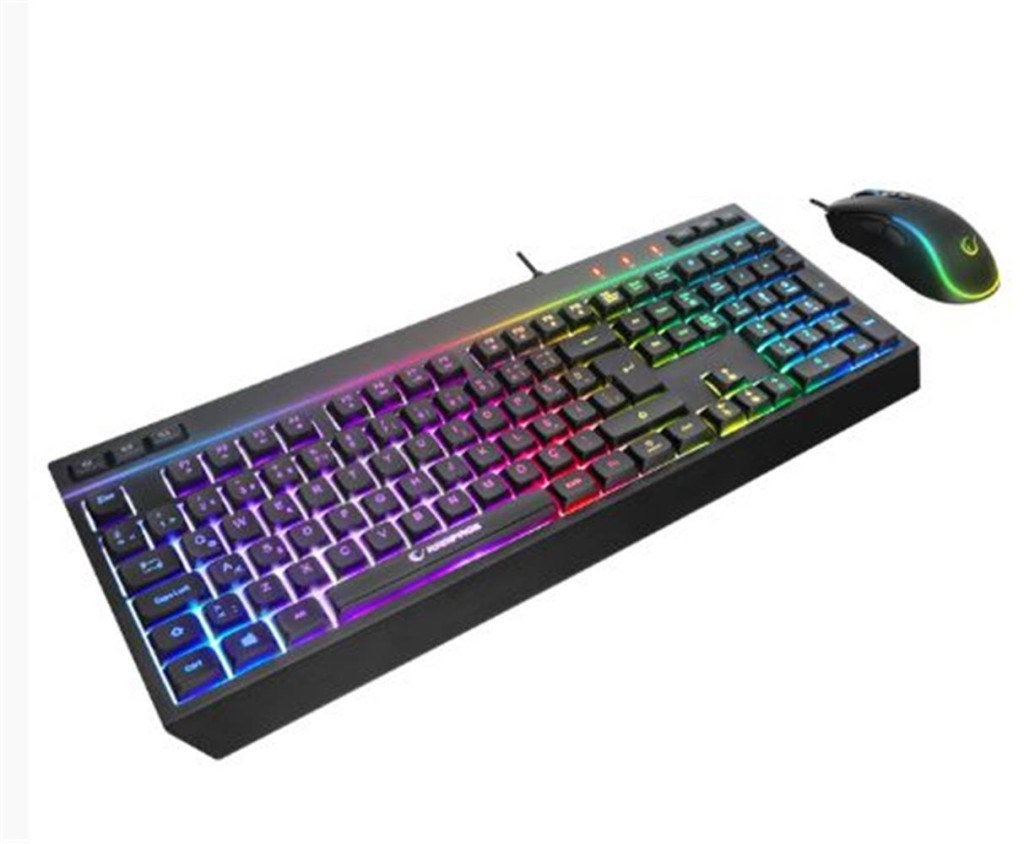 RAMPAGERampage KM-R57  Siyah RGB Aydınlatmalı Q Oyuncu Multmedia Klavye ve 12800 DPI Mouse Gaming Set8680096136993