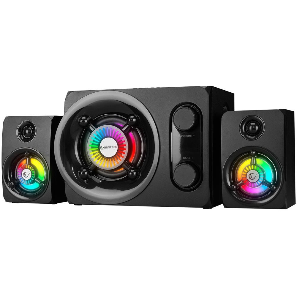 RAMPAGERampage RMS-G8 Antares 2+1 25W Bluetooth+USB-SD-FM Rainbow Siyah Led Işıklı Gaming Speaker Hoparlör8680096066337