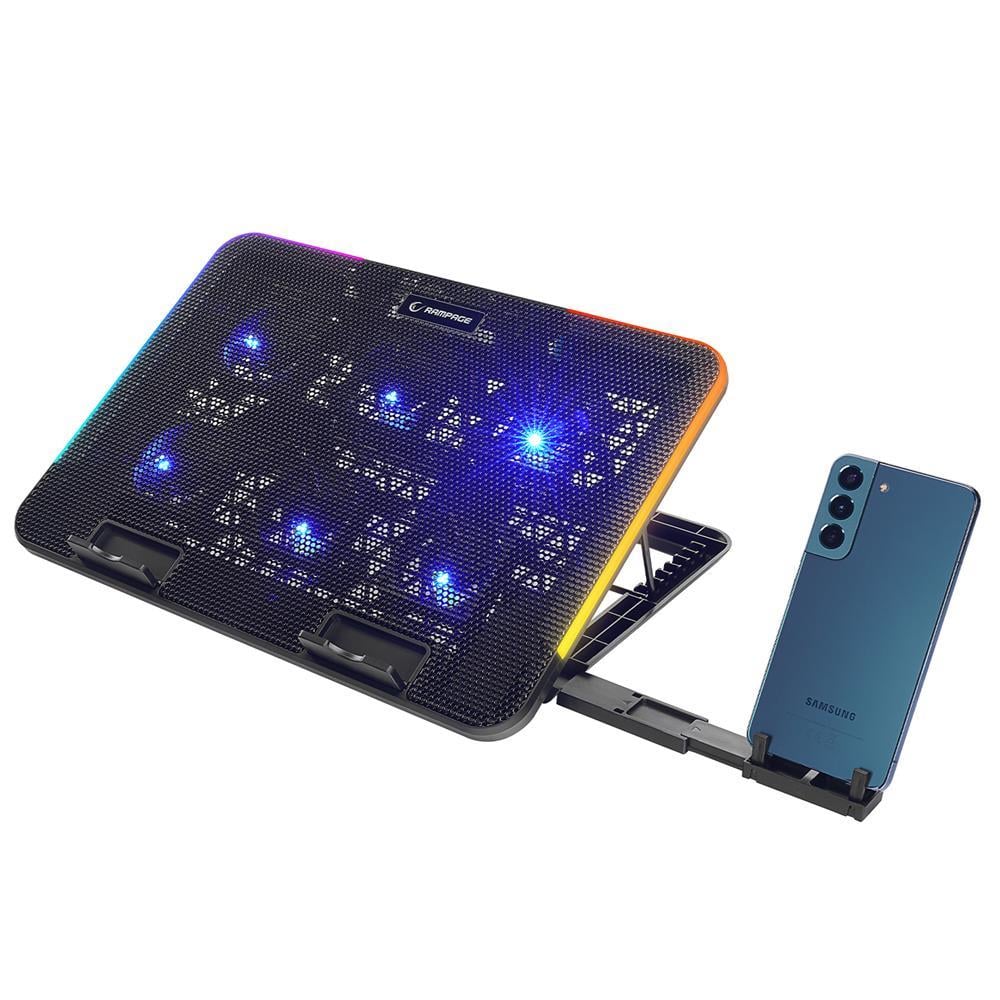 RAMPAGERampage SIXPOWER R9 6 Fan RGB Işıklı Telefon Tutuculu Notebook Soğutucu8680096128493