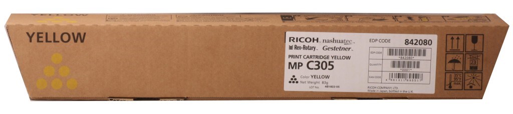RICOHRicoh MP C305 Yellow Sarı Orjinal Fotokopi Toneri MP C305SP-305SPF 4.000 Sayfa8502365852123