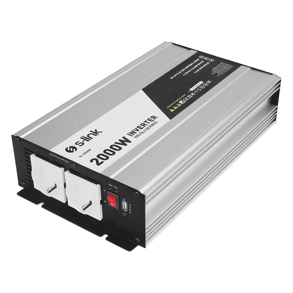 S-LinkS-Link Sl-2000W 2000W Dc12v-Ac230v İnverter8697671438724