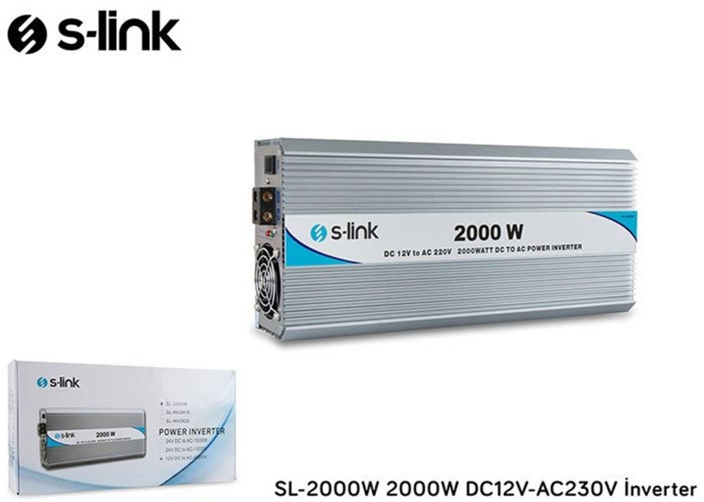 S-LinkS-Link Sl-2000W 2000W Dc12v-Ac230v İnverter8697671438724