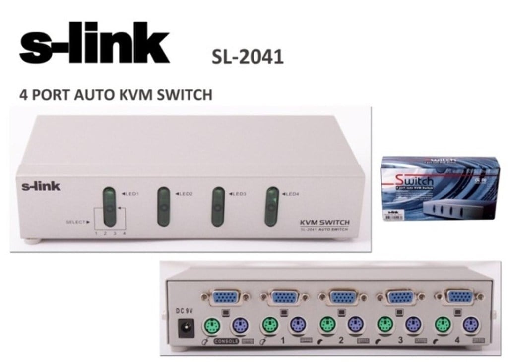 S-LinkS-link SL-2041 4pc-1mn vga+ps-2 Otomatik Kvm Switch8697671454939