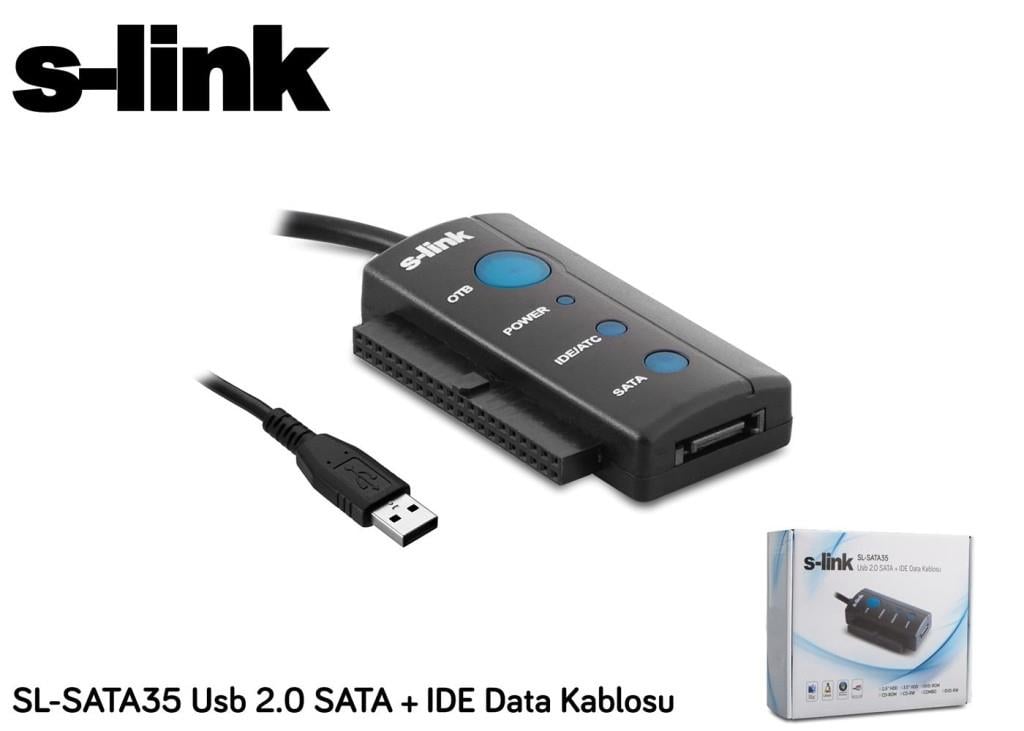 S-LİNKS-link SL-SATA35 Usb 2.0 to Sata + ıde Data Çevirici8697671467144