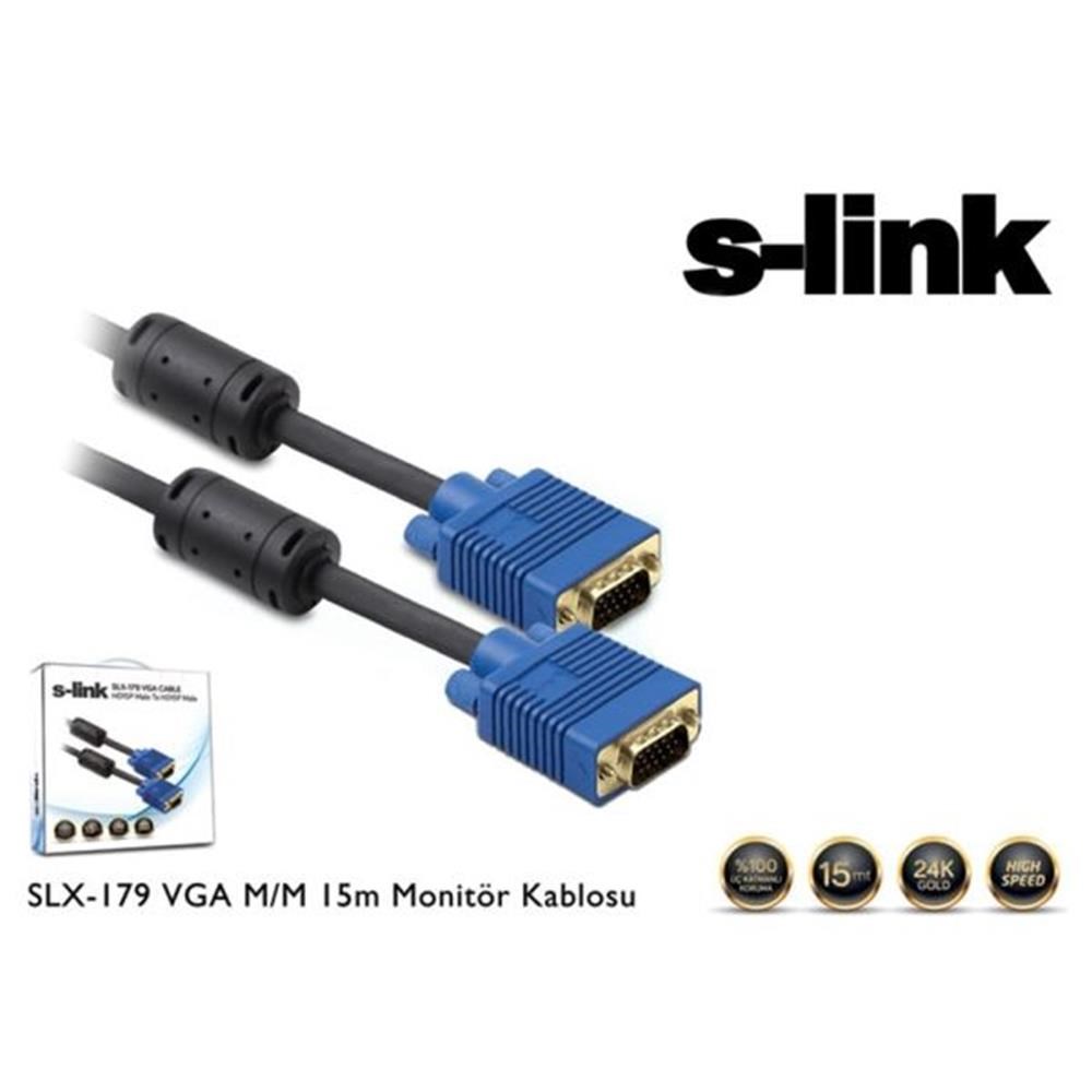S-LinkS-link SLX-179 Vga m-m 15m Monitör Kablosu8697671421993