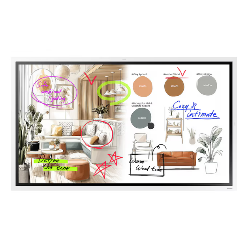 SAMSUNGSamsung WM55FX - Eğitim ve İş Amaçlı Flip Pro 4K UHD Etkileşimli Ekran LH55WMFWBGCXXK - Tekerlekli Stant HariçWM55FX
