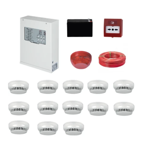 TeknimTeknim Konvansiyonel Sistem Yangın Alarm Seti 13 Lü Kablo DahilTFP-312313KD