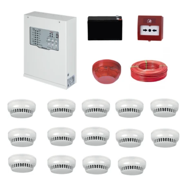 TeknimTeknim Konvansiyonel Sistem Yangın Alarm Seti 14 Lü Kablo DahilTFP-312314KD