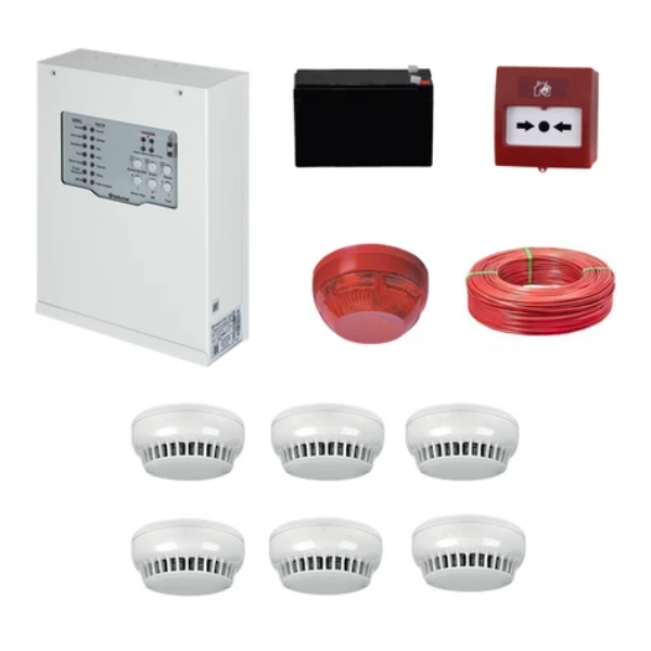 TeknimTeknim Konvansiyonel Sistem Yangın Alarm Seti 6 Lı Kablo DahilTFP-31226KD
