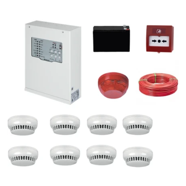 TeknimTeknim Konvansiyonel Sistem Yangın Alarm Seti 8 Li Kablo DahilTFP-31228KD