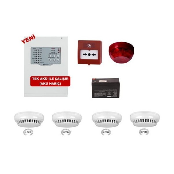 TeknimTeknim Konvansiyonel Sistem Yangın Alarm Seti 4 LüTFP-31224
