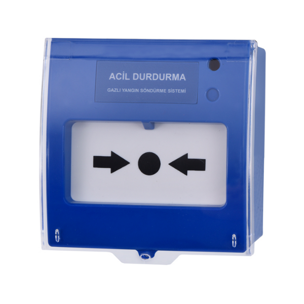 TeknimTeknim TFB-3165B Acil Durdurma Butonu, Gazlı Yangın Söndürme Sistemleri İçin, Mavi EN54 SertifikalıTFB-3165B