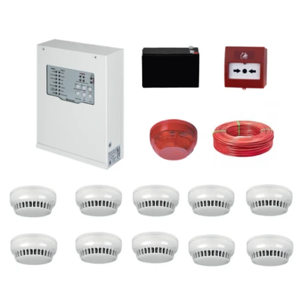 TeknimTeknim TFP-312310KD Konvansiyonel Sistem Yangın Alarm Seti 10 Lu Kablo DahilTFP-312310KD