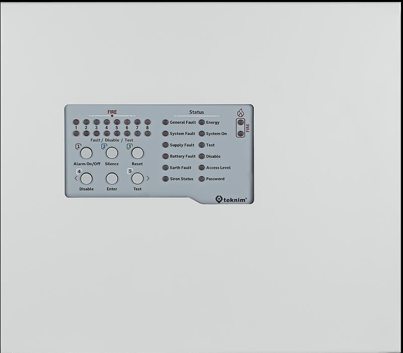 TeknimTeknim TFP-4408 8 Bölgeli Konvasiyonel Yangın Alarm Paneli Metal KasaTFP-4408