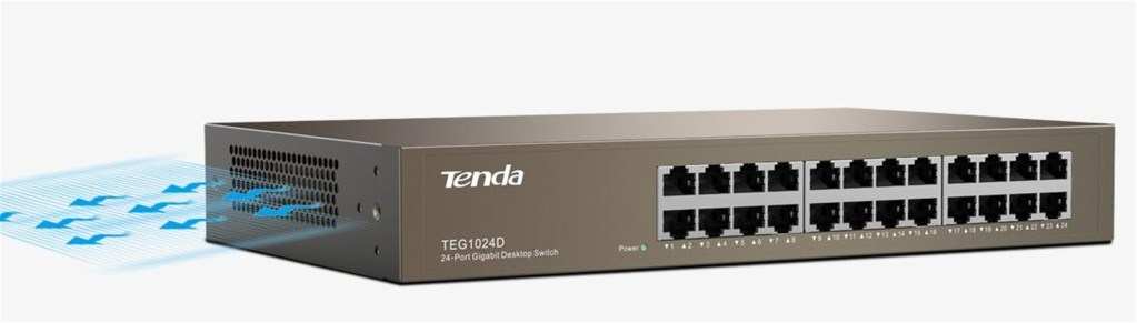 TENDATenda TEG1024D 24 Port 10-100-1000 Mbps Switch Çelik Kasa Rack Mount6932849403305