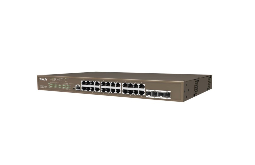 TENDATenda TEG5328P-24-410W 24 Port Poe+ 10-100-1000 Switch 4 Port SFP L3 Çelik Kasa Rack Mount6932849431742