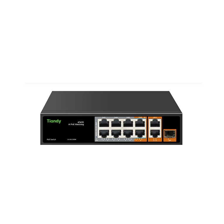 TiandyTiandy PS-1006E2G-2G1SFP 8 Port Yönetilmeyen AI Hybrid PoE SwitchPS-1006E2G-2G1SFP
