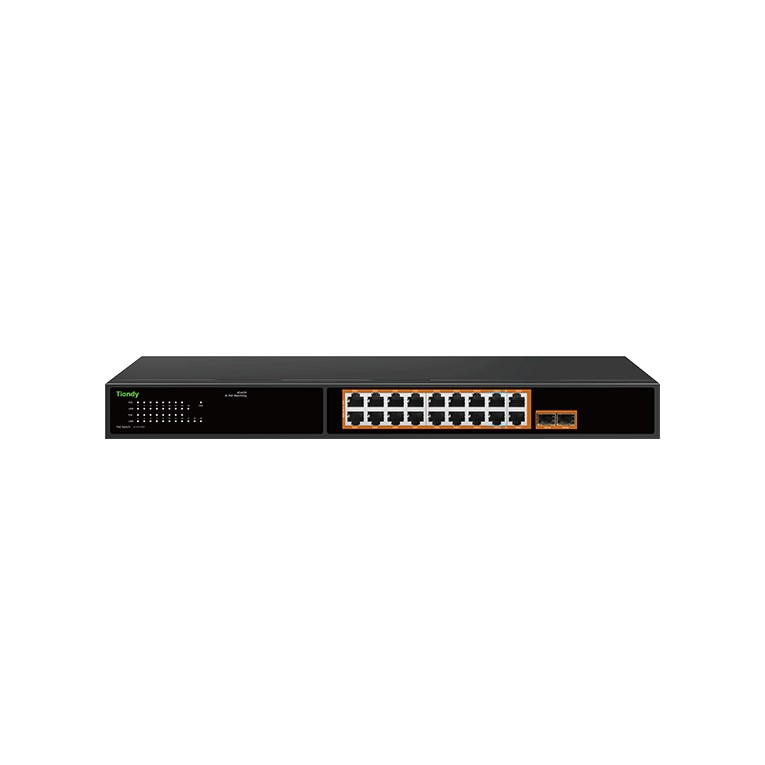 TiandyTiandy PS-1016G-2G2SFP Tiandy PS-1016G-2G2SFP 16 Port Yönetilmeyen Gigabit AI POE SwitchPS-1016G-2G2SFP