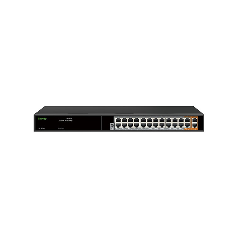 TiandyTiandy PS-1022E2G-2G 24 Port Yönetilmeyen AI AI Hybrid PoE SwitchPS-1022E2G-2G