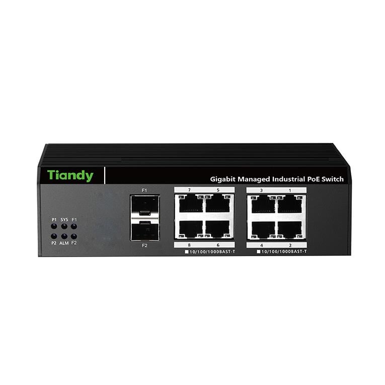 TiandyTiandy PS-END1008G-2SFP 10-Port Gigabit Yönetilebilir Endüstriyel PoE SwitchPS-END1008G-2SFP