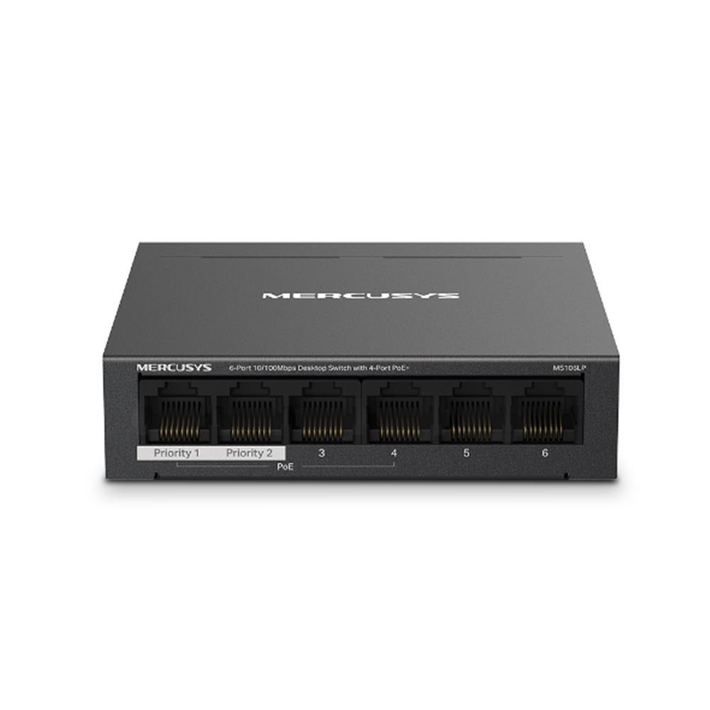 TP-LINKTp-Link Mercusys MS106LP 4 Port 10-100 Mbps Poe+ 2 Port 10-100 Mbps Uplink Switch Metal Kasa6957939001148