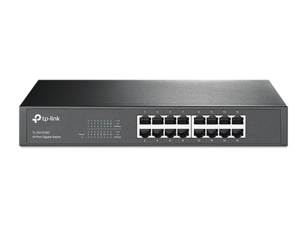TP-LINKTp-Link TL-SG1016D 16 Port 10-100-1000 Mbps Switch Çelik Kasa Rack Mount6935364020613