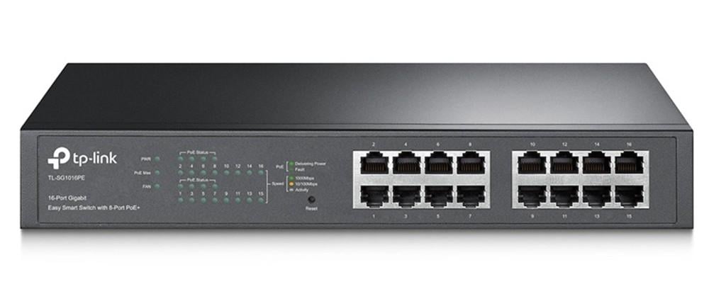 TP-LINKTp-Link TL-SG1016PE 8 Port Poe+ 16 Port 10-100-1000 Mbps Switch Çelik Kasa Rack Mount6935364098865