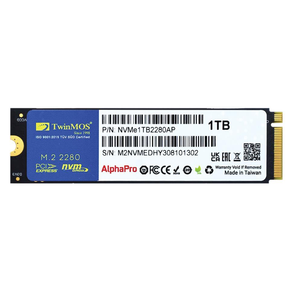 TWINMOSTwinMOS 1TB M.2 PCIe Gen3 NVMe SSD (3600-3250Mb-s) NVMe1TB2280AP TLC 3DNAND Ssd6291104607811
