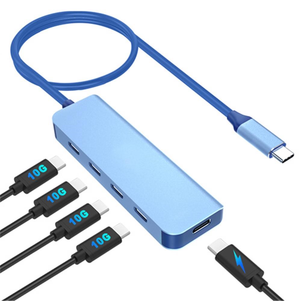 VCOMVcom CUE11s Type-C To 4-Usb-C (10GBps)+Pd 3.0 100W Mavi Çoklayıcı4895182218529