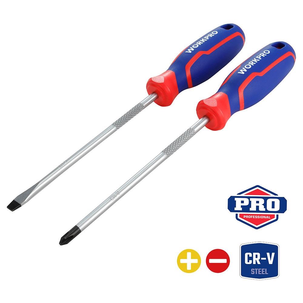 WorkproWORKPRO WP200503 2 Parça Profesyonel CR-V Manyetik Tornavida SetiWP200503