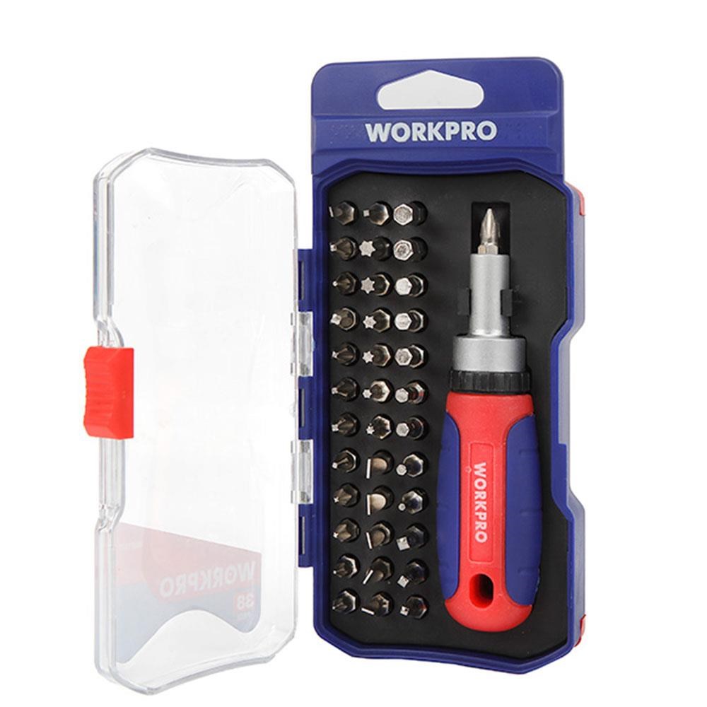 WorkproWORKPRO WP200517 38 Parça Profesyonel CR-V Cırcırlı Bits Tornavida SetiWP200517