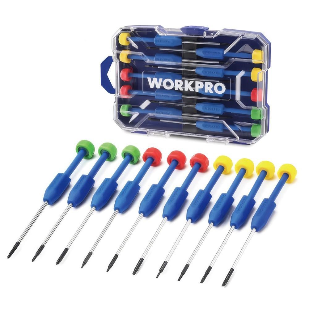 WorkproWORKPRO WP200530 CR-V 10 Parça Profesyonel Manyetik Hassas Tornavida SetiWP200530