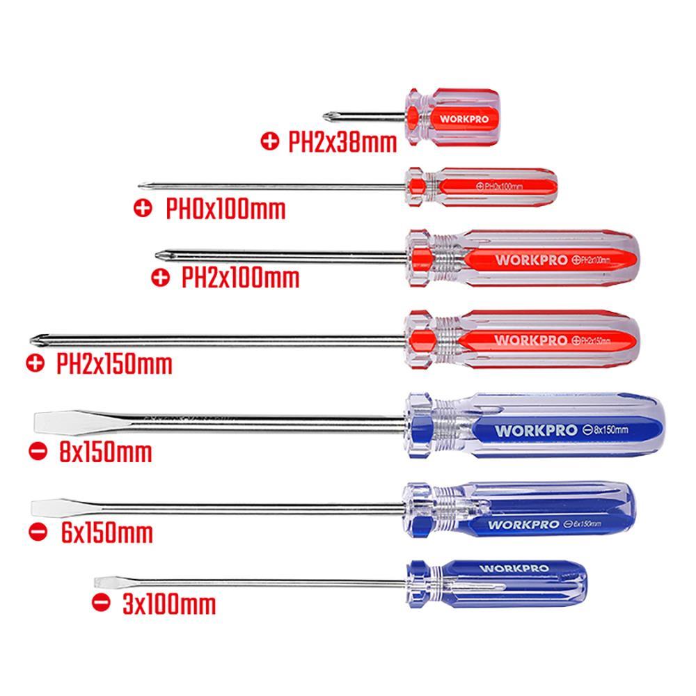 WorkproWORKPRO WP200533 7 Parça CR-V Manyetik Profesyonel Tornavida SetiWP200533