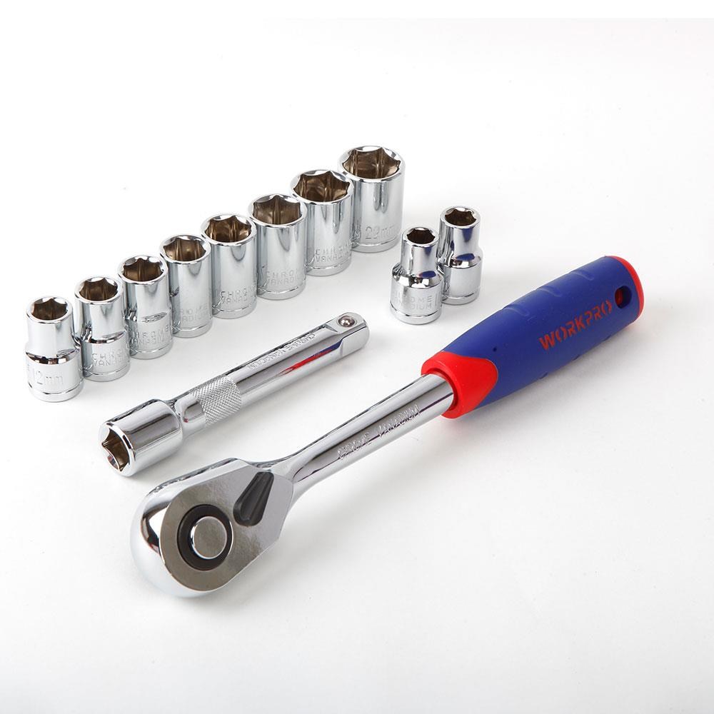 WorkproWORKPRO WP202558 12 Parça 1/2’’ CR-V Metrik Profesyonel Lokma TakımıWP202558