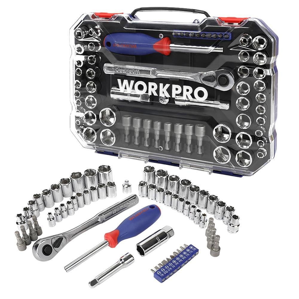 WorkproWORKPRO WP202566 1/4'’ 3/8’’ Metrik/İnç 63 Parça Cr-V Profesyonel Lokma TakımıWP202566