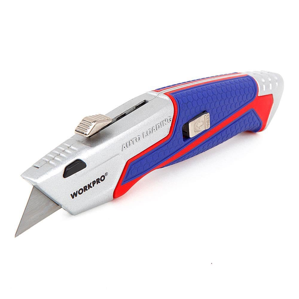 WorkproWORKPRO WP213012 Ağır Hizmet Alüminyum Gövde Geri Çekilebilir Rötuş Maket Bıçağı + 4 Adet Yedek BıçakWP213012