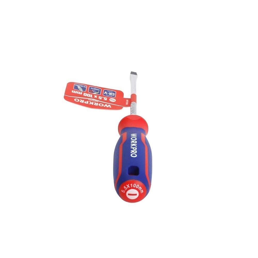 WorkproWORKPRO WP221016 5.5x100mm CR-V Manyetik Profesyonel Düz TornavidaWP221016