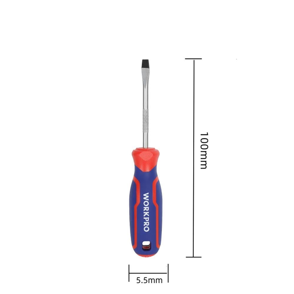 WorkproWORKPRO WP221016 5.5x100mm CR-V Manyetik Profesyonel Düz TornavidaWP221016